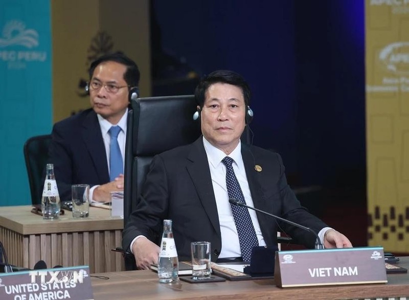 Le président Luong Cuong lors de l'APEC 2024 au Pérou. Photo: VNA.