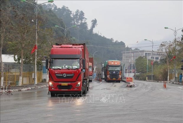 Les exportations de produits agricoles via les portes frontalières de la province montagneuse septentrionales de Lang Son ont considérablement augmenté. Photo : VNA.