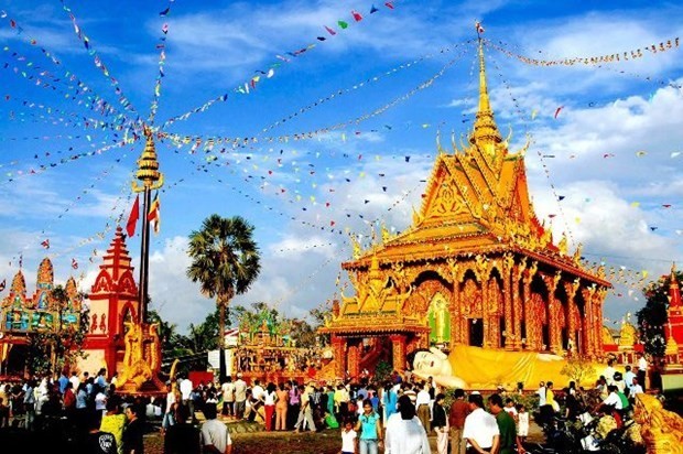 Chol Chnam Thmay est la plus grande fête du peuple khmer. Photo: VNA