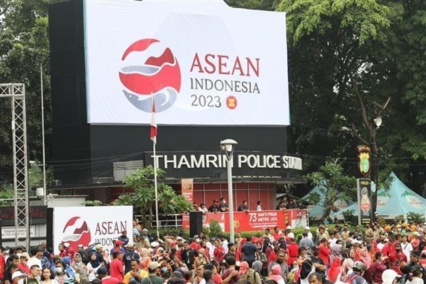 L'affiche de promotion de l'année de présidence de l'ASEAN 2023 en Indonésie. Photo : VNA
