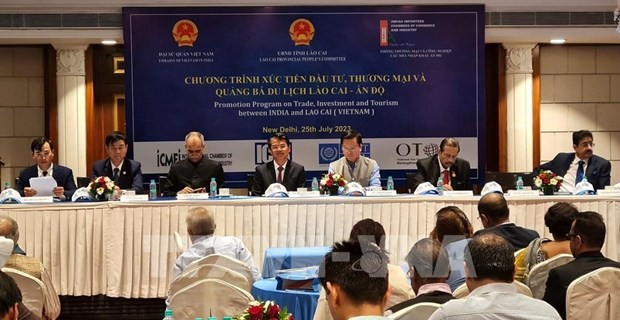Le programme de promotion de l'investissement, du commerce et du tourisme Lào Cai - Inde" s'est déroulé le 25 juillet à New Delhi. Photo : VNA.