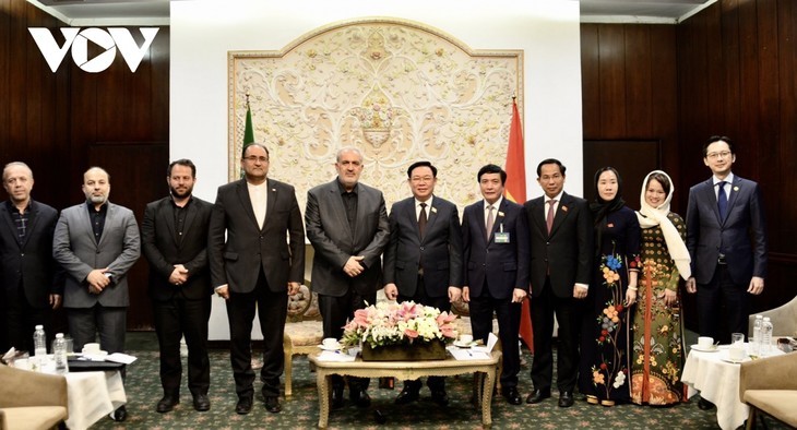 Le Président de l’Assemblée nationale vietnamienne, Vuong Dinh Huê (6e de droite à gauche) et Abbas Aliabadi. Photo : VOV.