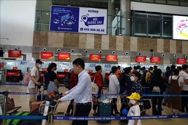 A l'aéroport international de Nôi Bài. Photo : VNA.