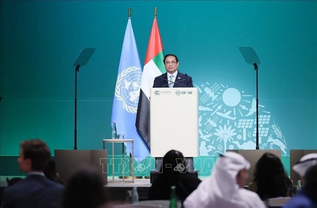 Le Premier ministre Pham Minh Chinh au Sommet mondial sur l’action climatique dans le cadre de la CIOP28 à Dubaï. Photo : VNA.
