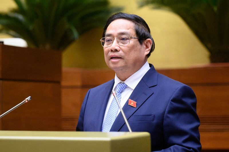Le Premier ministre Pham Minh Chinh lors de la séance inaugurale de la 9e session de la 15e Assemblée nationale, à Hanoï, le 5 mai. Photo : Quochoi.