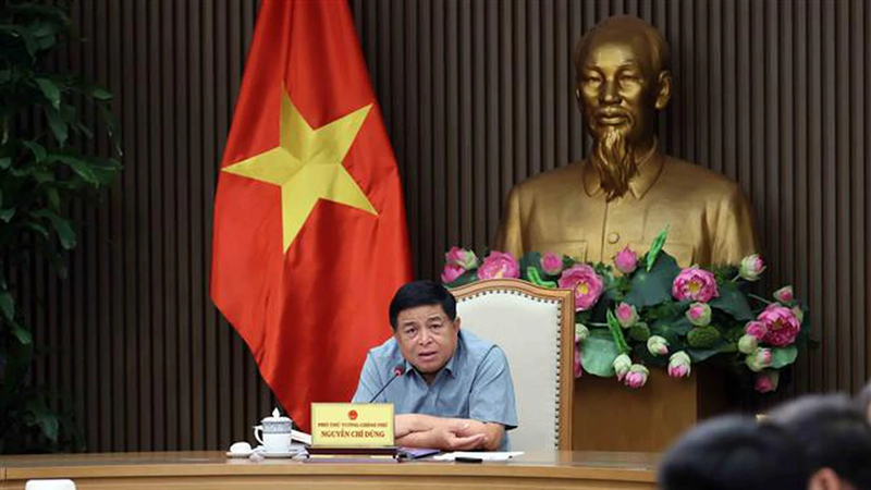 Le vice-Premier ministre Nguyên Chi Dung s'exprime lors de la réunion. Photo : VNA.