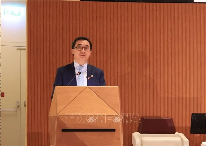 Le vice-ministre de la Santé, Trân Van Thuân à la 78e Assemblée mondiale de la Santé. Photo : VNA.