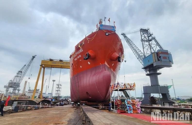 Le pétrolier/chimiquier « BS HAI PHONG » de 13 000 DWT, qui a une longueur totale de 128,6 m, une largeur de 20,4 m et une hauteur de 11,5 m. Photo : NDEL.