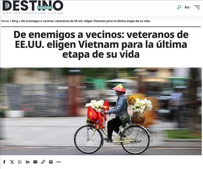 L'article sur Destino a Panama sur les vétérans américains qui ont choisi le Vietnam comme lieu de vie à la retraite. Photo : thoidai.com.vn