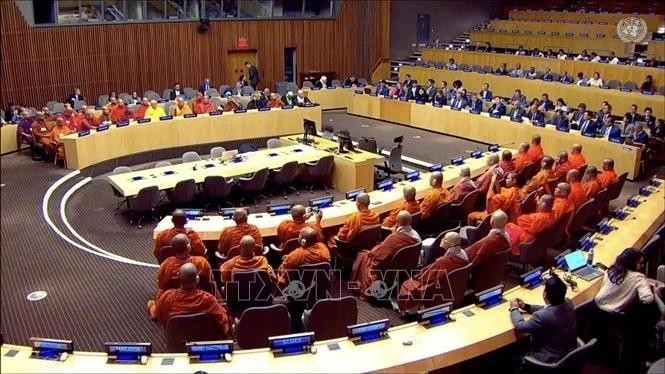 Célébration de la Journée du Vesak des Nations Unies au siège de l'ONU à New York le 14 mai (heure locale). Photo : VNA