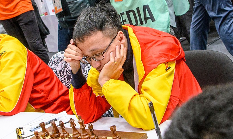 Nguyên Ngoc Truong Son lors de l’Olympiade d’échecs 2024 à Budapest, Hongrie. Photo : FIDE.