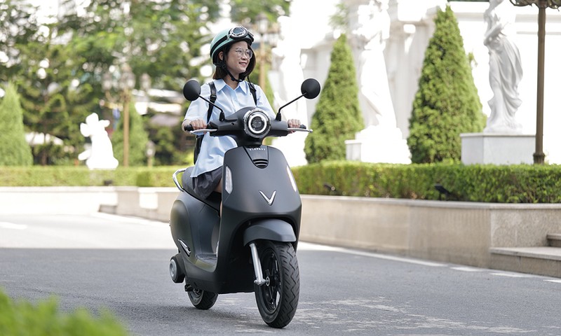 Un modèle de moto électrique de VinFast. Photo: Vnexpress.