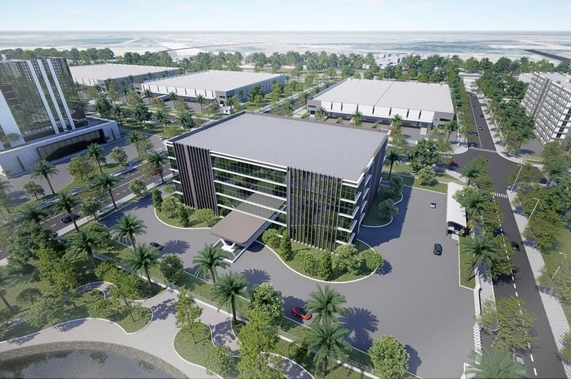Vue en perspective du Centre logistique international de Bac Giang. Photo : DĐDN.