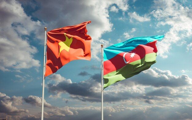 Les drapeaux du Vietnam (à gauche) et de l'Azerbaïdjan. Photo : VNA.