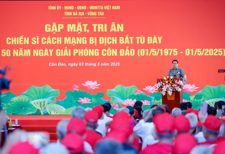 Le Premier ministre Pham Minh Chinh s'exprime lors de la rencontre. Photo : VGP.