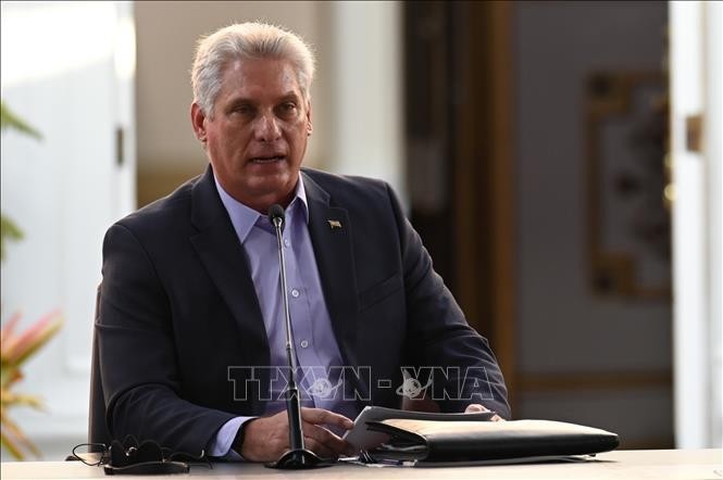 Le premier secrétaire du Comité central (CC) du Parti communiste de Cuba (PCC) et président de Cuba, Miguel Díaz-Canel Bermúdez. Photo : VNA.