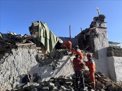 Le séisme a eu lieu vers 9h05, heure locale, dans la ville de Shigatse, au Tibet. Photo : Xinhua/VNA.