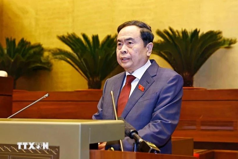 Le président de l’Assemblée nationale, Tran Thanh Man, prononce le discours inaugural. Photo : VNA. 