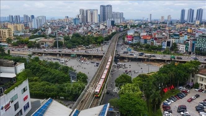 Gare ferroviaire urbaine Nhon-Hanoi à Hanoi. Photo : VNA.