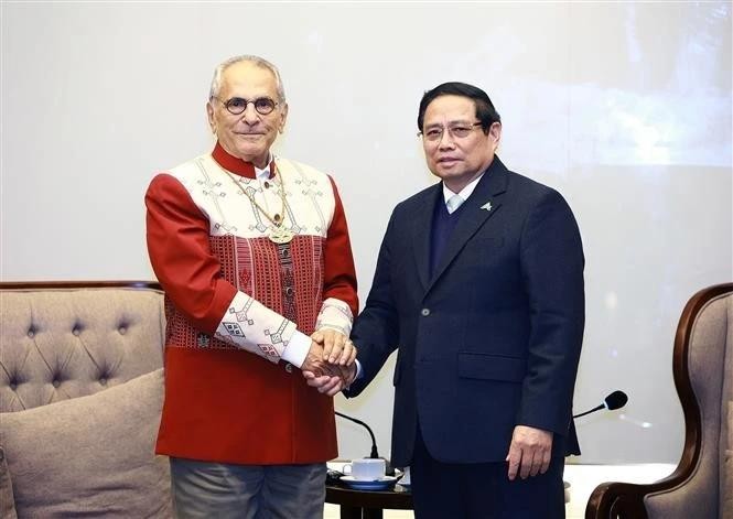 Le Premier ministre Pham Minh Chinh (droite) et le président timorais José Ramos-Horta. Photo : VNA. 