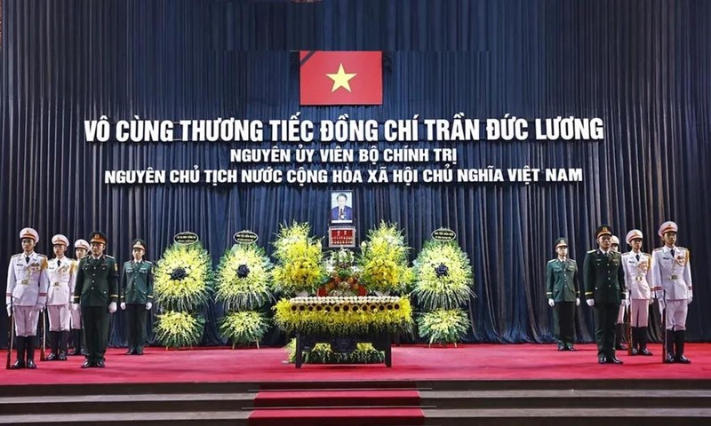 Funérailles nationales de l'ancien président Trân Duc Luong à Hanoï. Photo : VNA. 