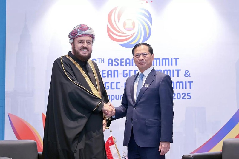 Le vice-Premier ministre et ministre vietnamien des Affaires étrangères, Bui Thanh Son (à droite), et le vice-Premier ministre omanais, Sayyid Asaad Bin Tariq Al Said, le 27 mai à Kuala Lumpur. Photo : baoquocte.vn