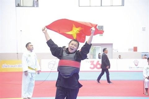 Thu Nghia, un espoir du pencak silat vietnamien. Photo : CVN