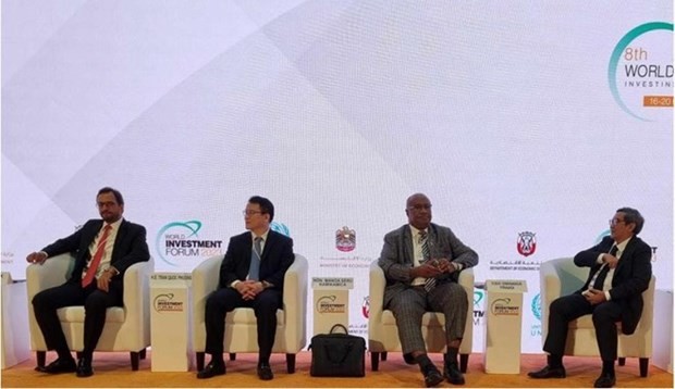 Le vice-ministre du Plan et de l’Investissement Trân Quôc Phuong au 8e Forum mondial de l'investissement 2023 tenu du 16 au 20 octobre à Abu Dhabi, aux Émirats arabes unis (EAU). Photo: ESCAP 