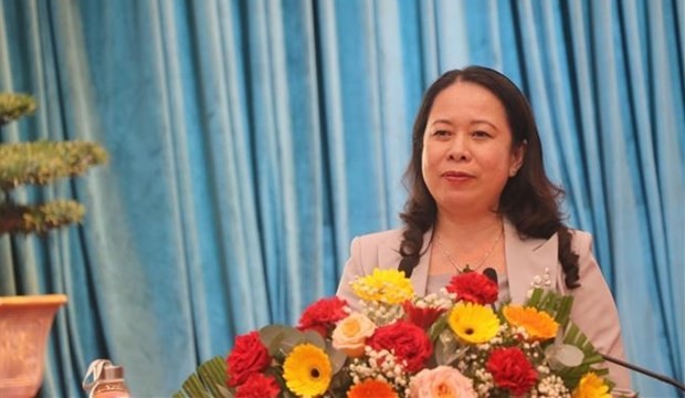 La Présidente par intérim Vo Thi Anh Xuân. Photo: VNA