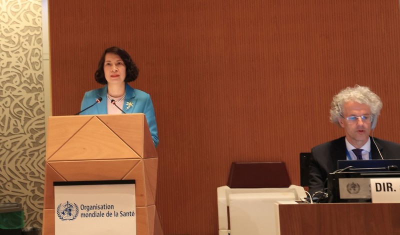 La vice-ministre de la Santé Nguyen Thi Lien Huong à la 77e Assemblée mondiale de la Santé (AMS77). Photo : VNA.