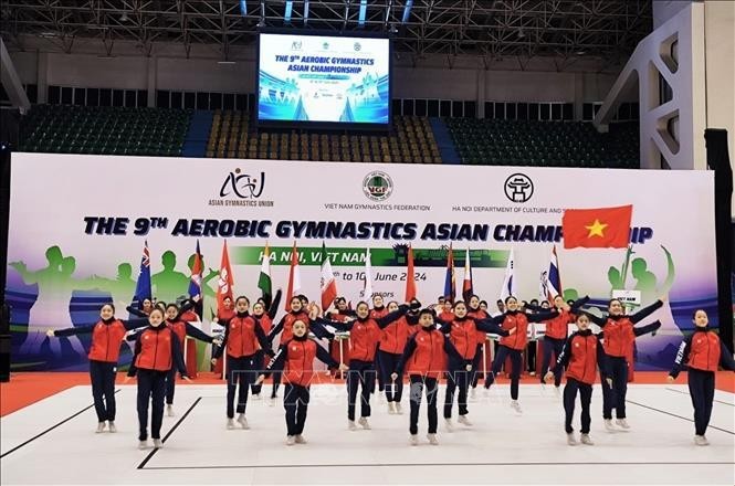 Sportifs vietnamiens lors de la cérémonie d'ouverture. Photo : VNA.