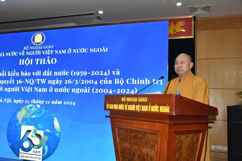 Le vénérable Thich Duc Thiên, vice-président et secrétaire général du Conseil d’administration de l'EBV. Photo : thoidai.vn