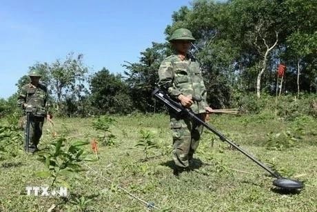 Opération déminage à Quang Tri, l'une des localités vietnamiennes les plus touchées par les bombes et mines pendant la guerre. Photo: VNA 