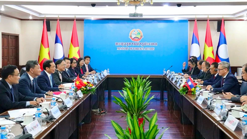 Lors de la 11e consultation politique au niveau des ministres des Affaires étrangères Vietnam-Laos. Photo: NDEL