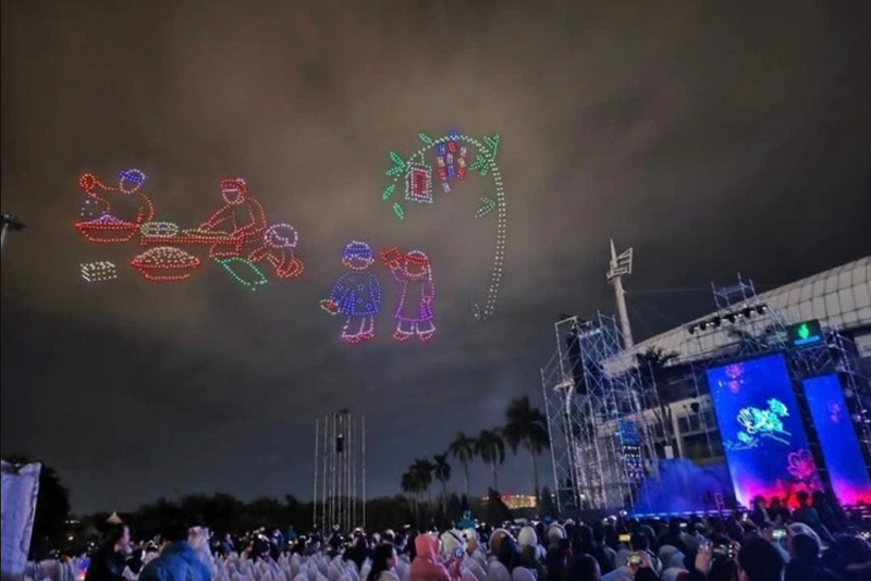 Un spectacle de drones à Hanoï. Photo d'illustration : chinhphu.vn