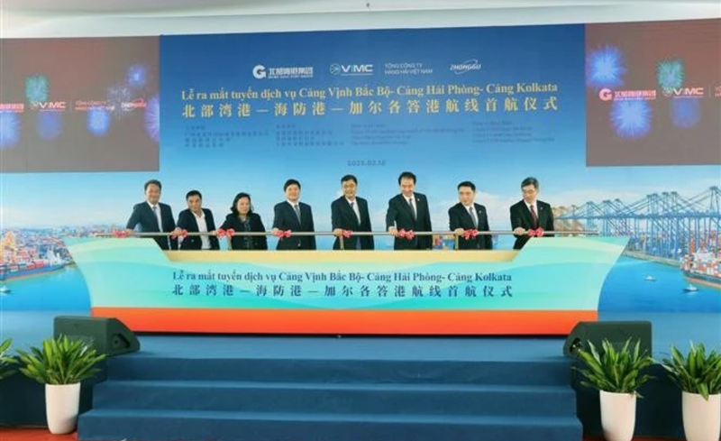 Lancement d’une nouvelle ligne maritime stratégique entre le Golfe du Tonkin, Hai Phong et Kolkata. Photo: VNA