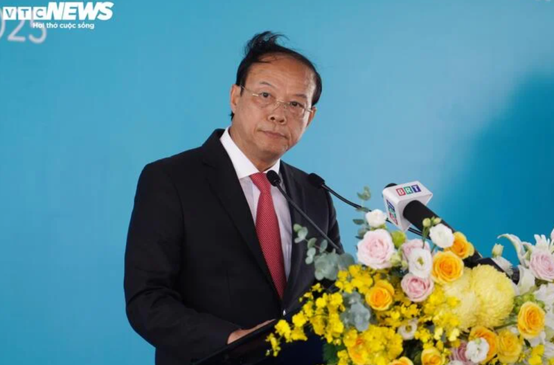 Le président du Comité populaire provincial de Ba Ria-Vung Tau, Nguyen Van Tho, prend la parole lors de la cérémonie. Photo: VTC
