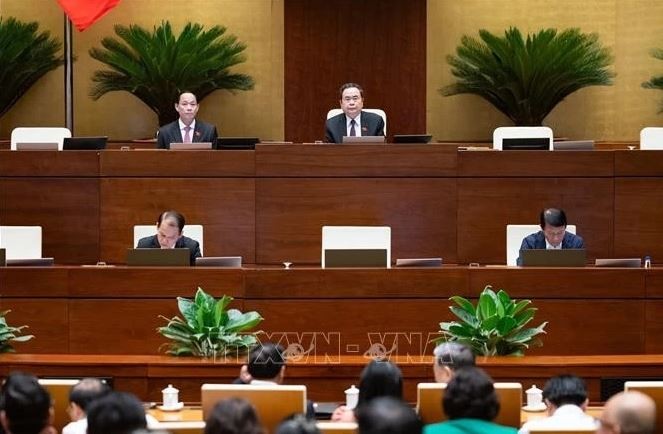La séance plénière de la 9e session de l'Assemblée nationale, le 26 mai à Hanoi. Photo : VNA.