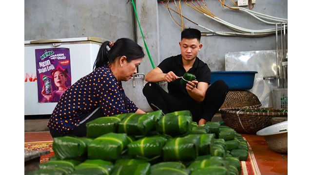 Le village artisanal de « bánh chưng » de Tranh Khuc. Photo : baoquocte.vn