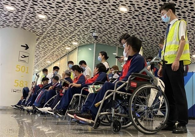 Des membres de la délégation vietnamienne handisport. Photo: VNA