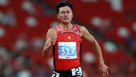 L’athlète Lê Trong Hinh sur la course de 200m. Photo: Hai Dang/NDEL.