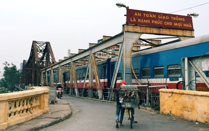 Le pont Long Biên, premier pont en acier à enjamber le fleuve Rouge et emblème culturel de Hanoï. Photo: Minh Duy/NDEL.