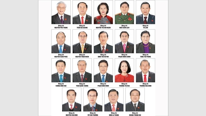 19 membres du Bureau politique du Comité central du PCV du XIIe mandat.