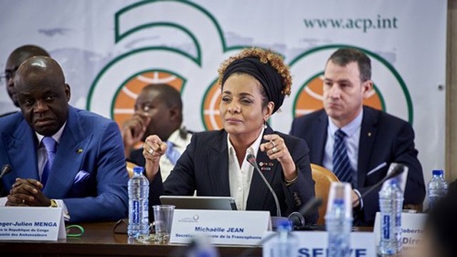 La secrétaire générale de l'OIF, Michaëlle Jean, lors du symposium sur la coopération Sud-Sud tenu à Bruxelles, le 11 février. Photo: OIF.