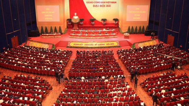 Vue générale du XIIe Congrès national du Parti communiste du Vietnam. Photo: baodanang.vn.