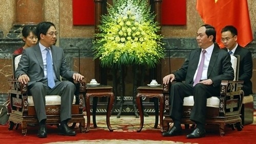 Le Président vietnamien, Trân Dai Quang (à droite), reçoit l'ambassadeur de Chine au Vietnam, Hong Xiaoyong. Photo: VNA.