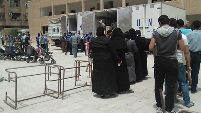 Les opérations humanitaires de l’UNRWA ont repris à Yalda, en Syrie, en mai 2016. Photo: UNRWA.