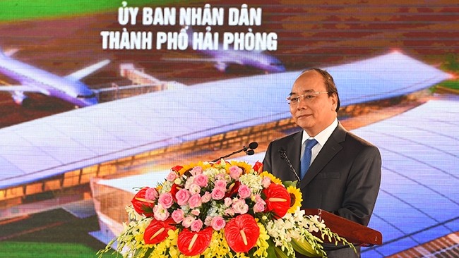 Le Premier ministre vietnamien, Nguyên Xuân Phuc, prend la parole. Photo: VGP.