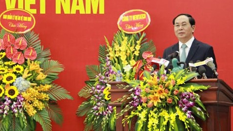 Le Président vietnamien, Trân Dai Quang, à la rencontre avec les cadres et scientifiques de l’Académie des Sciences et Technologiques du Vietnam. Photo: VOV.