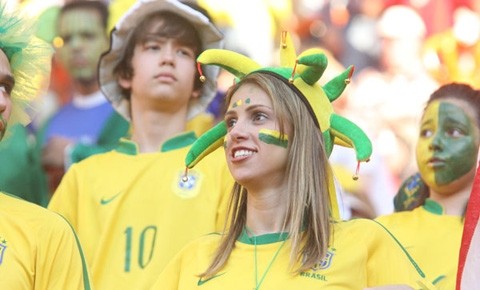 Les fans de l'équipe brésilienne .